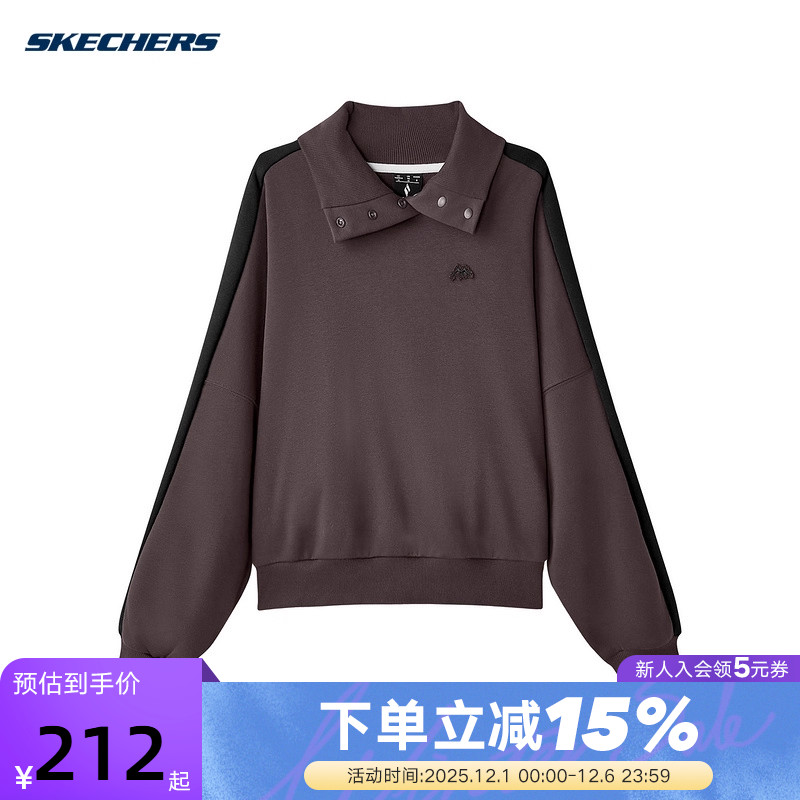 Skechers斯凯奇女装秋冬户外运动风针织套头卫衣 L424W087/04AV