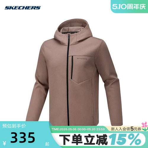 Skechers斯凯奇男秋冬新防风轻盈保暖梭织连帽外套 P425M009/0123
