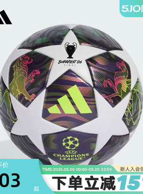 adidas阿迪达斯UEFA欧冠训练用足球实用机缝5号球 JX9095