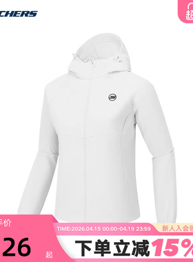 Skechers斯凯奇秋新款女连帽梭织外套 P424W023/0019