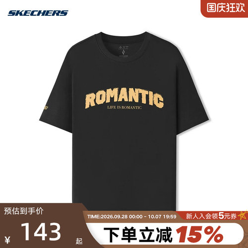 Skechers斯凯奇26夏男女同款运动短袖时尚休闲复古T恤衫 L226U016