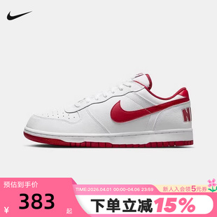 355152 耐克男鞋 150 轻便运动鞋 LOW白红低帮复古休闲板鞋 BIG NIKE