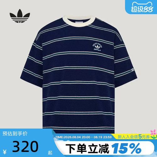 adidas三叶草运动T恤圆领短袖