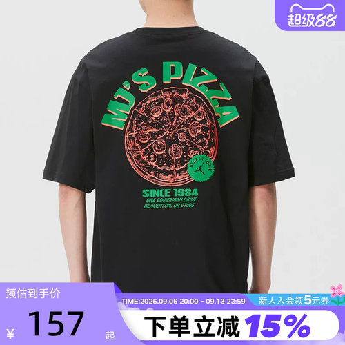 NIKE耐克男T恤夏Jordan黑色圆领印花宽松运动短袖上衣IF3167-010