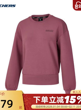 Skechers斯凯奇女春女款简约针织套头圆领卫衣P125W005/053E