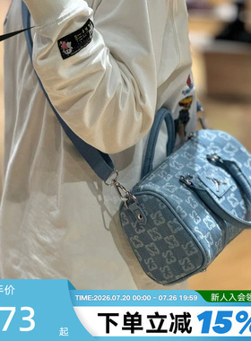 Jordan耐克单肩包男包女包满印花复古牛仔运动包手拎包IZ8440-412