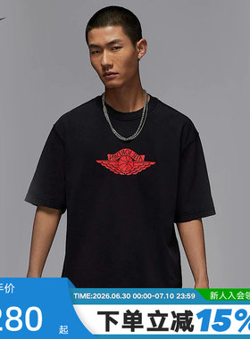 nike耐克AJ短袖男夏新款JORDAN飞翼篮球印花宽松棉T恤IB3131-010