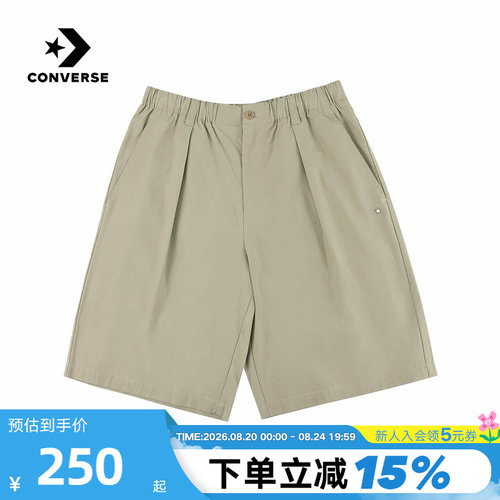 Converse匡威2026秋男梭织短裤宽松舒适运动休闲五分裤MCK063-J3W