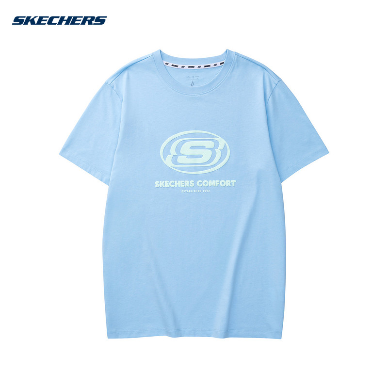 SKECHERS斯凯奇男女情侣同款T恤透气短袖 L224U064/016M