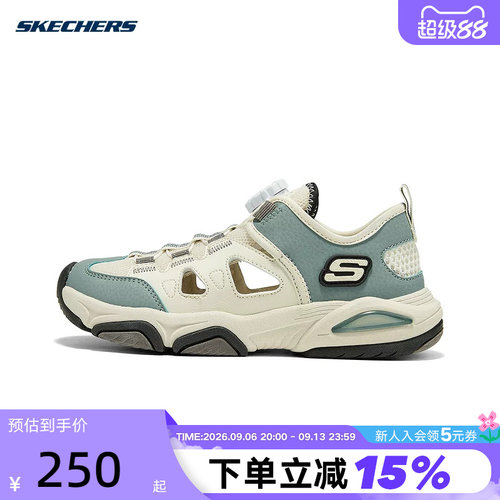 Skechers斯凯奇26夏季男童鞋旋钮扣轻便运动休闲包头凉鞋 405320L