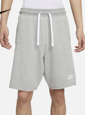 Nike耐克短裤男夏新款休闲宽松灰色针织运动五分裤DX0767-063