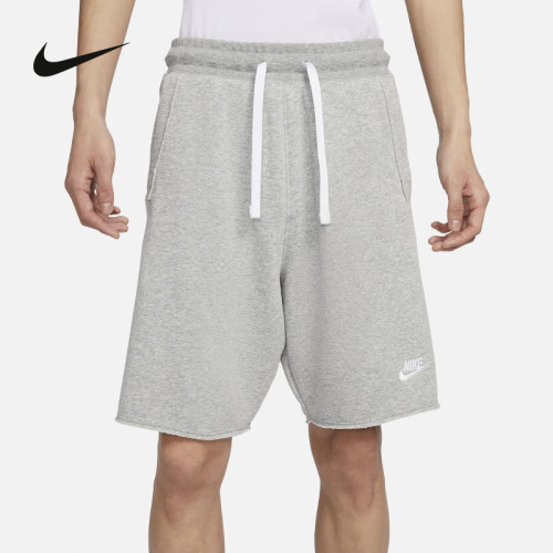 Nike耐克短裤男夏新款休闲宽松灰色针织运动五分裤DX0767-063