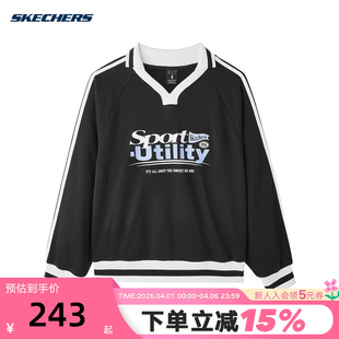 0018 Skechers斯凯奇春女百搭舒适宽松针织套头卫衣L125W092