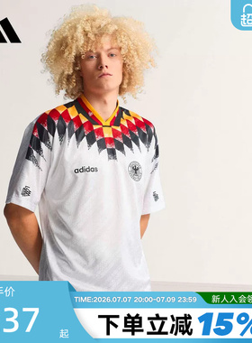 adidas阿迪达斯维尔茨同款德国队1994复古足球休闲短袖球衣JN3705