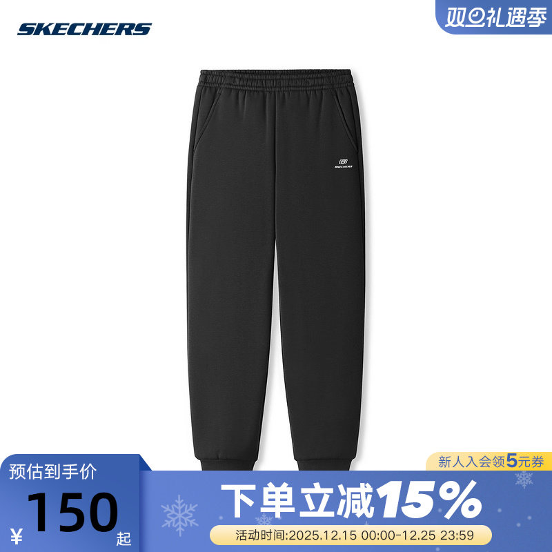 Skechers斯凯奇秋冬款女士裤子户外休闲裤加绒长裤L425W092/0018