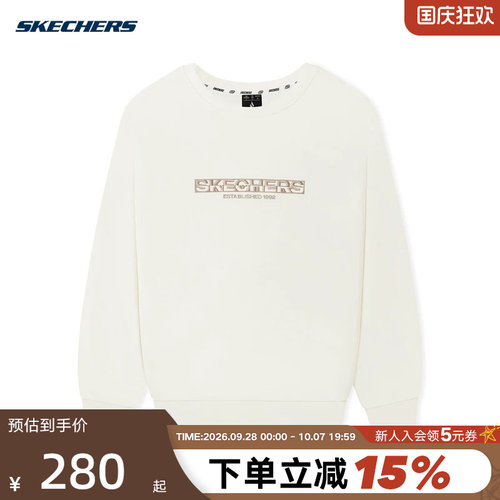 SKECHERS斯凯奇26冬新款男卫衣宽松舒适运动套头衫 L426M070-0074