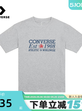 Converse匡威夏男子全棉短袖复古字母休闲T恤 MCH687-GHG