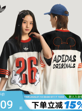 adidas阿迪达斯三叶草迪士尼联名款oversized男女短袖T恤 KU3104