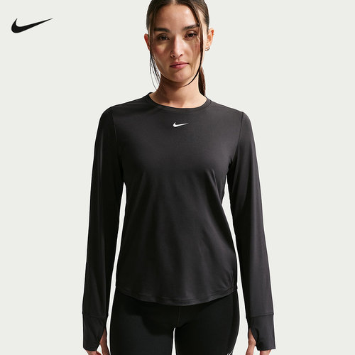 NIKE耐克DRI-FIT女子圆领速干长袖上衣休闲训练运动T恤FN2802-013