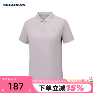 T恤针织休闲POLO衫 P226W177 女士运动短袖 Skechers斯凯奇26夏季
