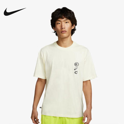 Nike耐克短袖男装夏新款KD杜兰特篮球运动宽松纯棉T恤FD0061-113