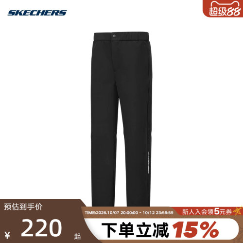 SKECHERS斯凯奇新款男直筒裤梭织卫裤休闲运动长裤P426M079-0018