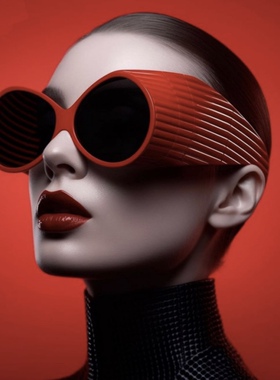 小众ins未来感大框时髦墨镜女前卫夸张凹造型拍照太阳镜欧美潮款