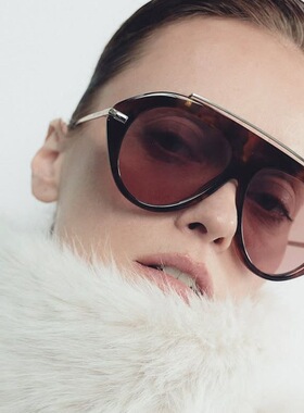 明星同款复古超大框飞行员墨镜女ins网红时髦拍照凹造型太阳眼镜