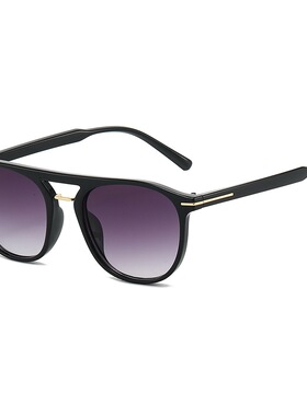 欧美飞行员式素颜大框太阳镜女港风复古双梁蛤蟆墨镜夏季防晒遮阳