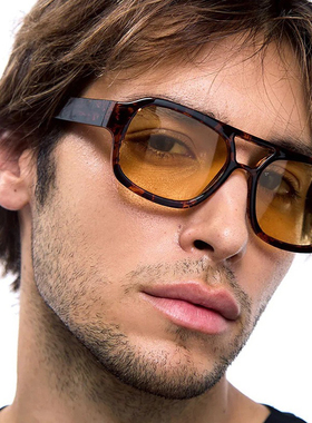 2025新款欧美潮流双梁方形墨镜时尚嘻哈男女款太阳镜街拍潮牌个性