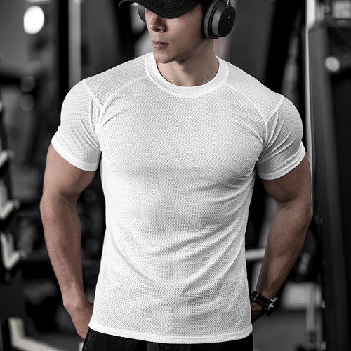 夏季速干透气美式健身男T恤