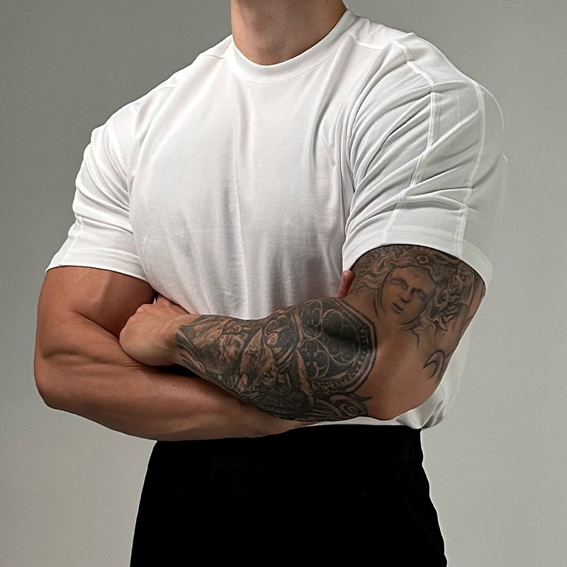 美式潮流运动短袖男夏季宽松休闲纯色百搭棉T恤圆领训练健身衣服,运动服/休闲服装,运动T恤,淘宝优惠券,粉丝福利购,淘宝优惠卷