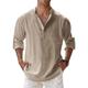 Shi New and Spring Long Autumn Linen Breathable Mens Sleeve