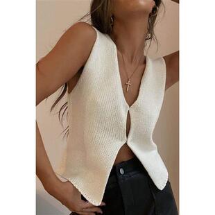 Sexy sleeveless knitting top cardigan 性感无袖针织上衣开衫