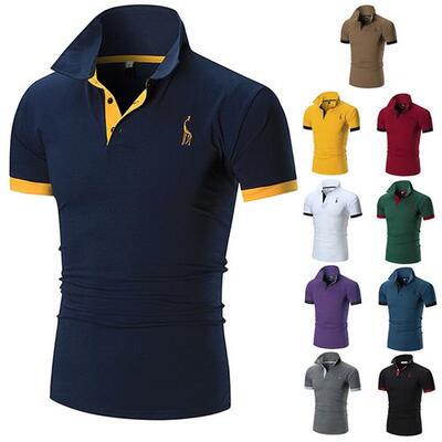 Men s Stand Collar Cotton T Shirt Camisa Polo Shirts 男士T恤