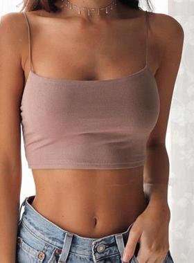 Sexy Tank Top Black Halter Crop Tops Women Summer Camis Back