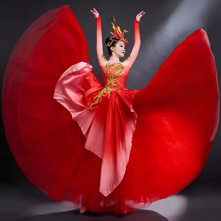 锦绣中国开场舞大摆裙纱裙歌伴舞服大型群舞歌伴舞年会演出服女