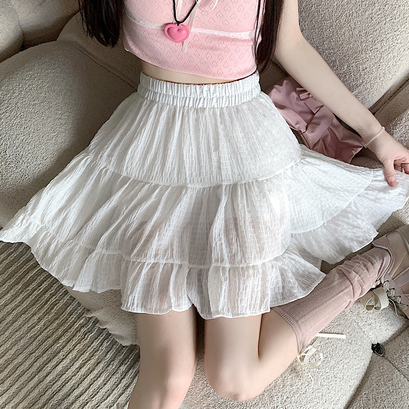 实拍 2026新款夏季法式拼接碎花裙子女休闲雪纺裙显瘦百搭短裙