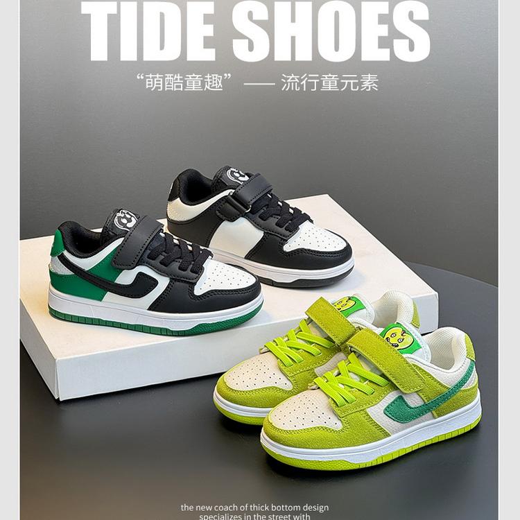 儿童篮球鞋春秋皮面防水休闲板鞋