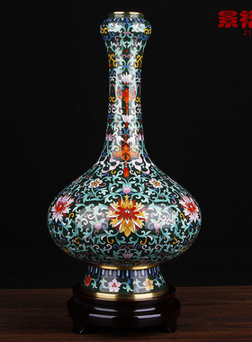 景泰蓝花瓶书房商务礼品装饰摆件