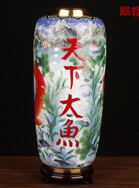 景泰蓝花瓶客厅手工艺品景裕泰铜