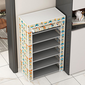 鞋 柜宿舍出租房布艺收纳省空间遮挡防尘帘子 架子家用门口多层布鞋