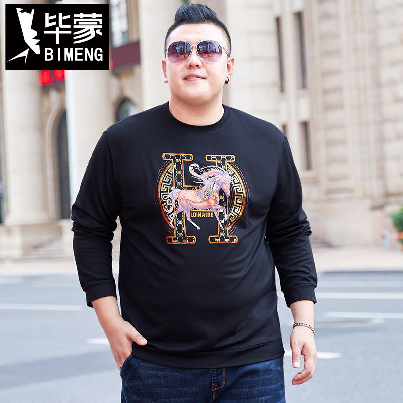 胖子350斤特大9XL加肥加大t恤长袖300斤超大码男装400斤打底衫