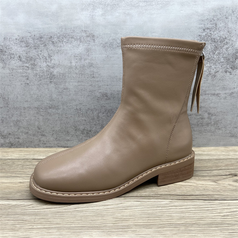 瘦瘦靴烟筒靴方头短靴时装靴百搭