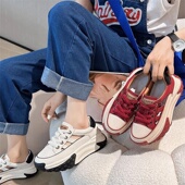 断码 轻便透气小白鞋 头层牛皮松糕厚底增高镂空老爹鞋 包头运动凉鞋