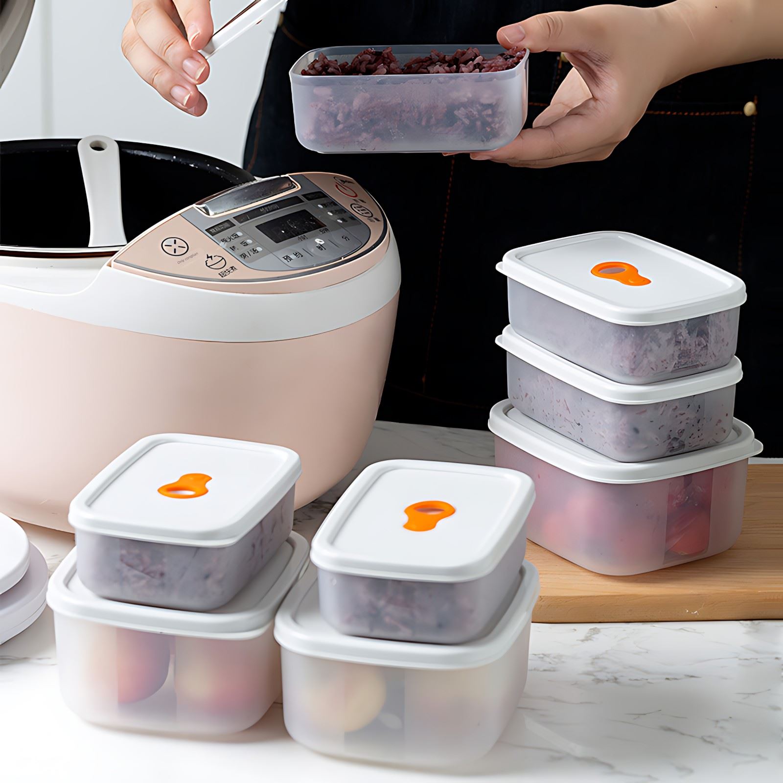 微波炉加热饭盒小可保鲜盒轻便上班族PP5食品级糙米饭分装便当盒