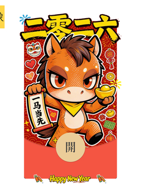 动态音效2026小马年一马当先原创新款微信WVX红包封面序列非永久