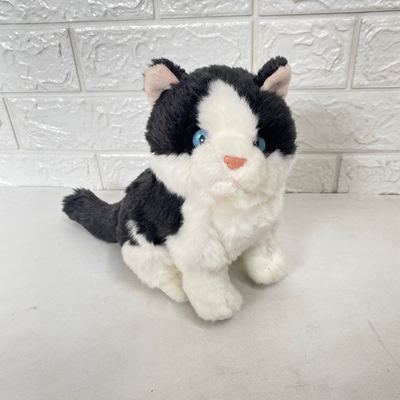 外贸原单仿真奶牛猫咪毛绒公仔 黑白小猫咪玩具 小猫车载毛绒摆件
