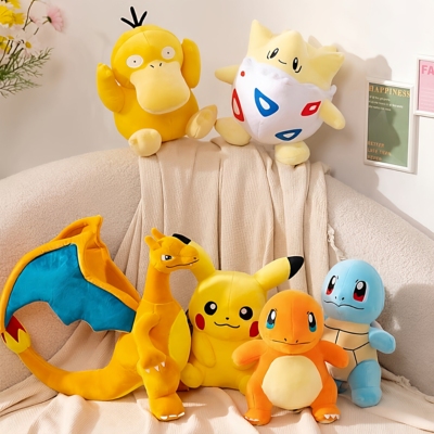 伊布胖丁卡比兽公仔毛绒玩具耿鬼杰尼龟小火龙妙蛙种子宝可梦玩偶