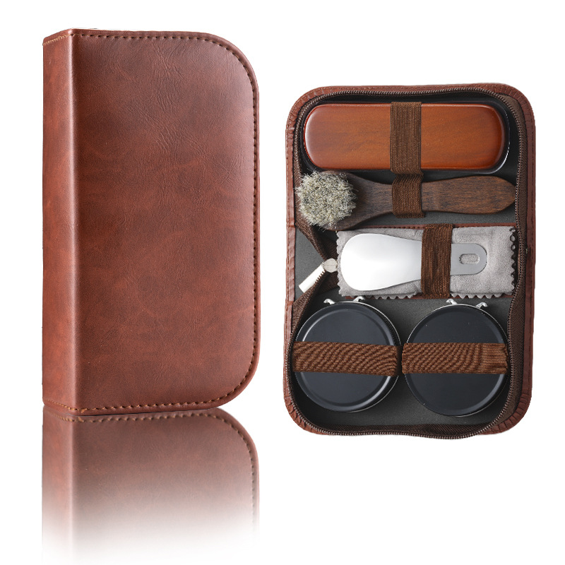 鞋油鞋刷套皮鞋护理保养工具擦鞋打油抛光除尘黑色无色鞋油马毛刷